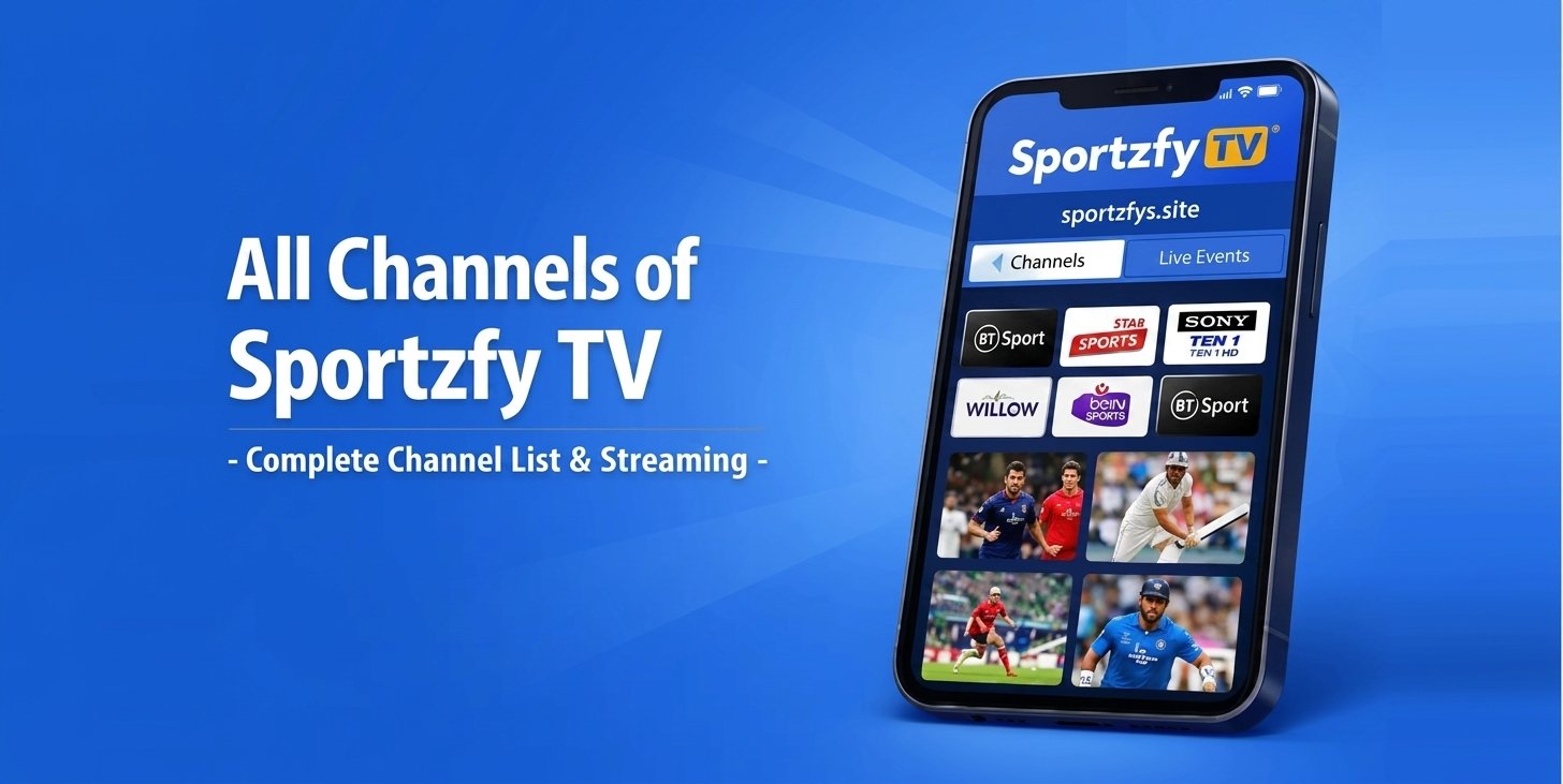 All Channels of Sportzfy TV – Complete Channel List & Streaming